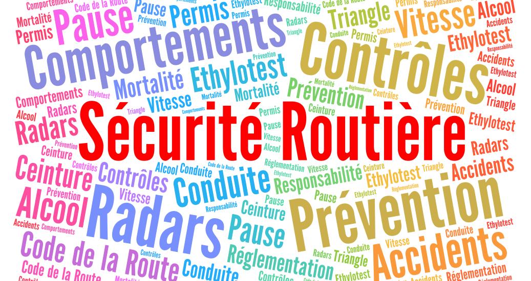 Nuage de mots liés à la sécurité routière