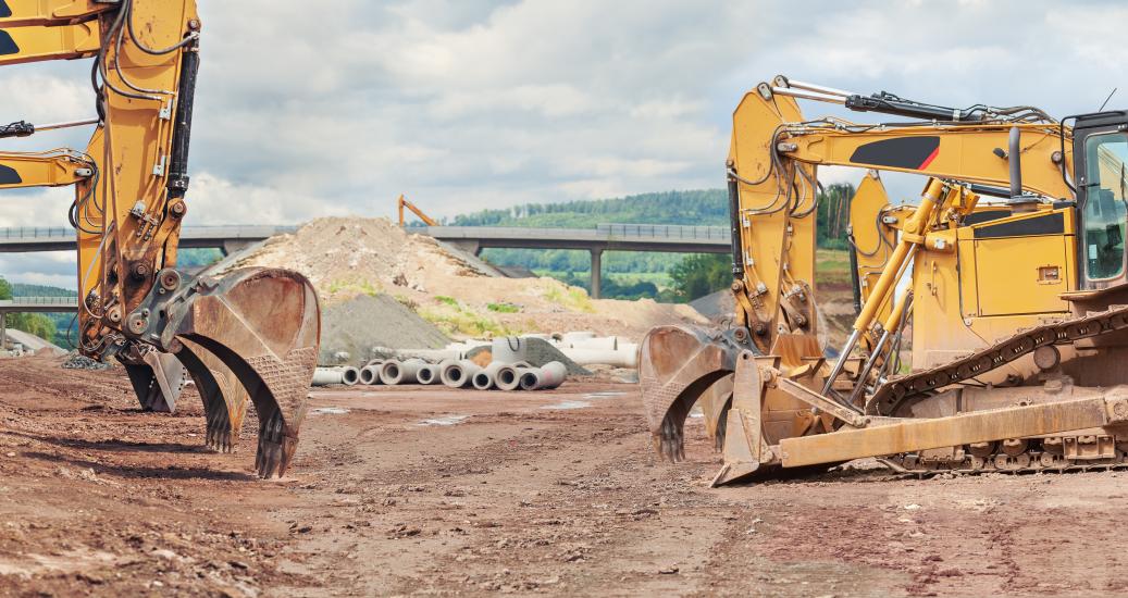 Chantier en cours sur autoroute
