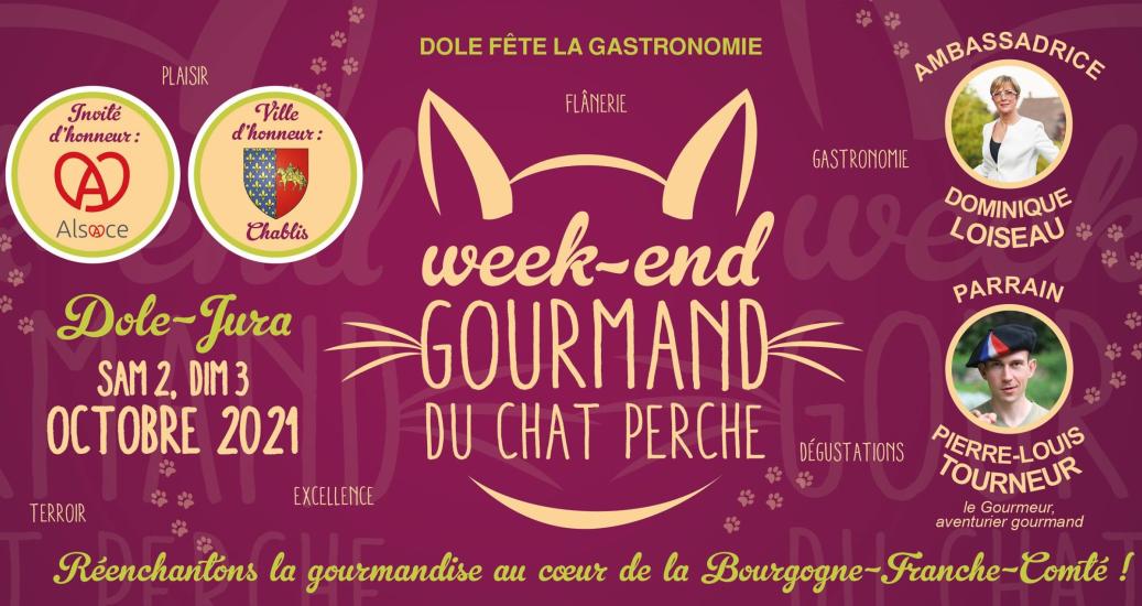 Affiche week-end gourmand du chat perché 2021
