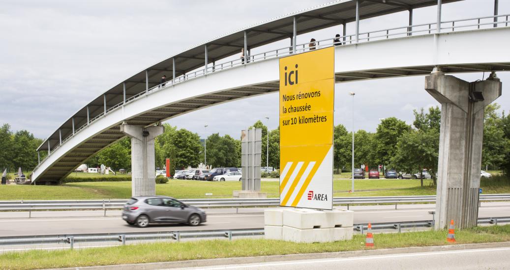 Signalisation de rénovation de chaussée sur l'A49