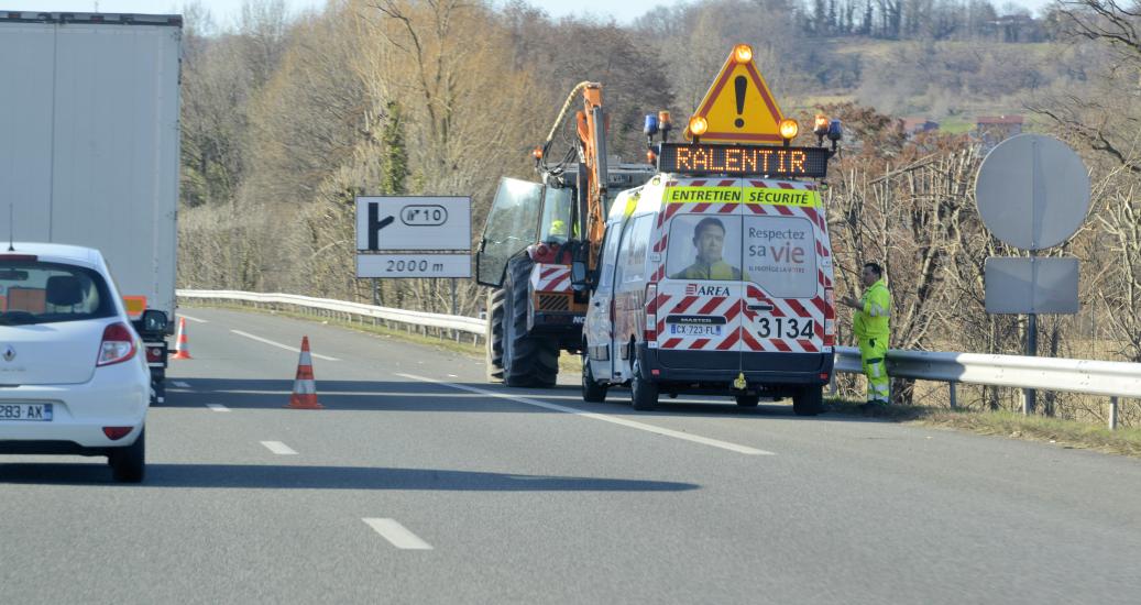 Chantier sur A43 AREA