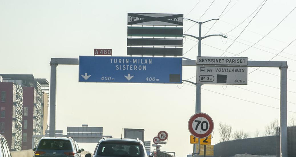 L'A480 limitée à 70 km/h