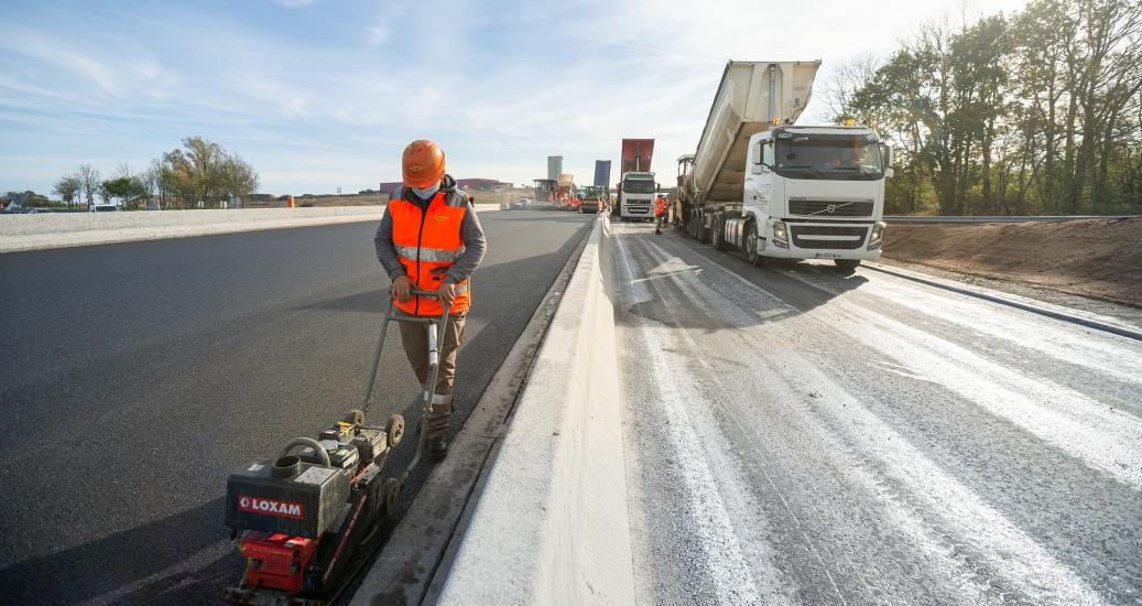 Chantier sur chaussée sur A71 - en 2020