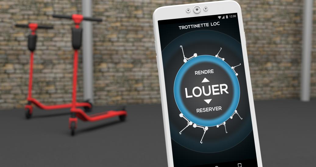 Smartphone pour louer une trottinette