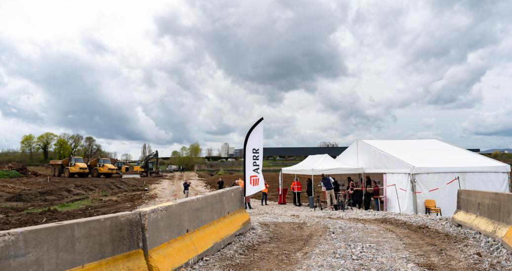 Inauguration chantier demi-diffuseur A6 Chalon-sur-Saône 