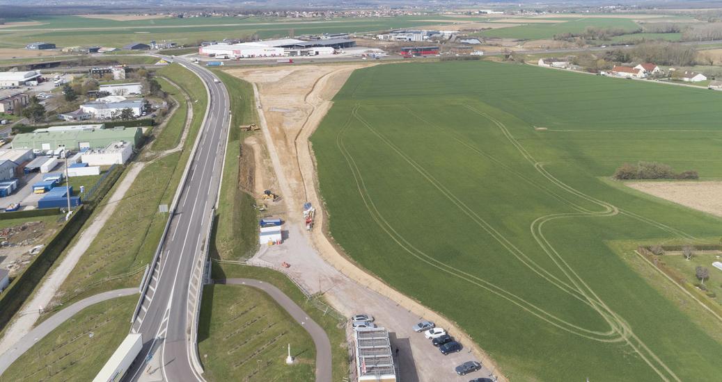 Emplacement du nouvel échangeur sur l'A6 au nord de Chalon/Saône