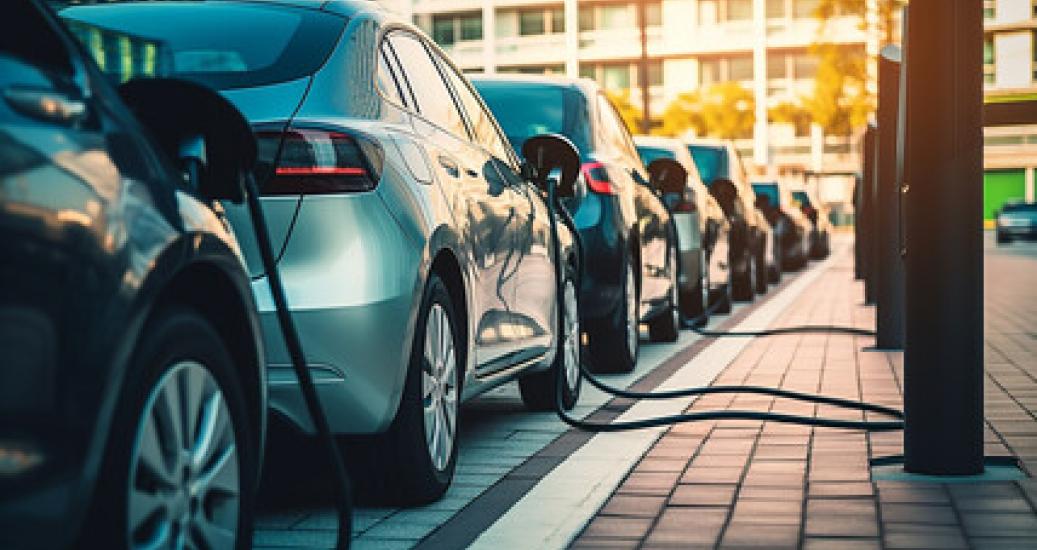 Voitures électriques en charge