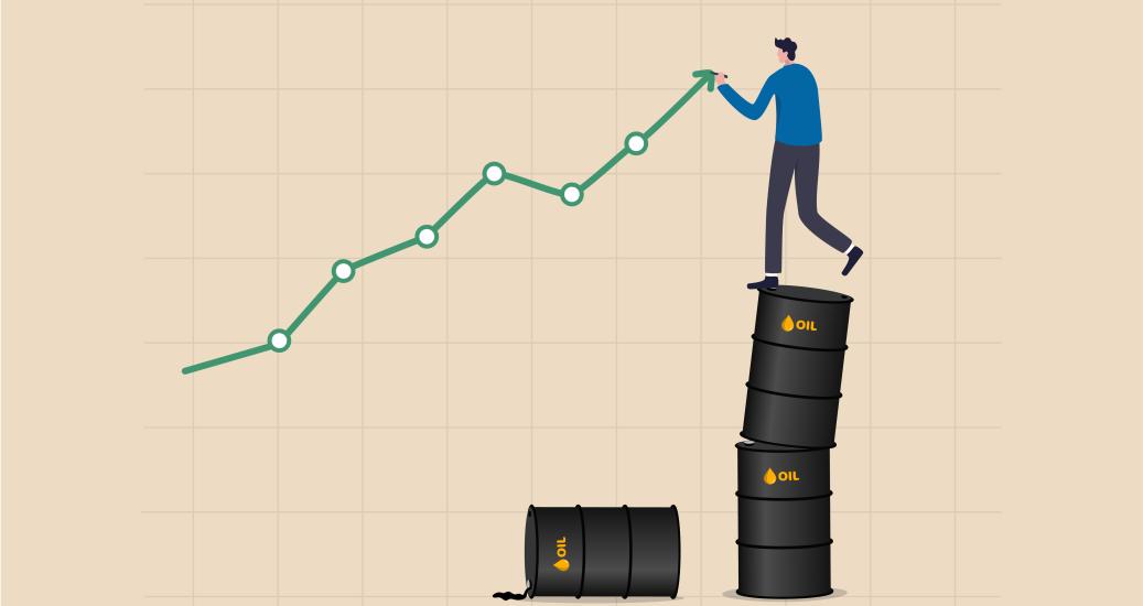 Illustration symbolisant l'augmentation des prix du petrole