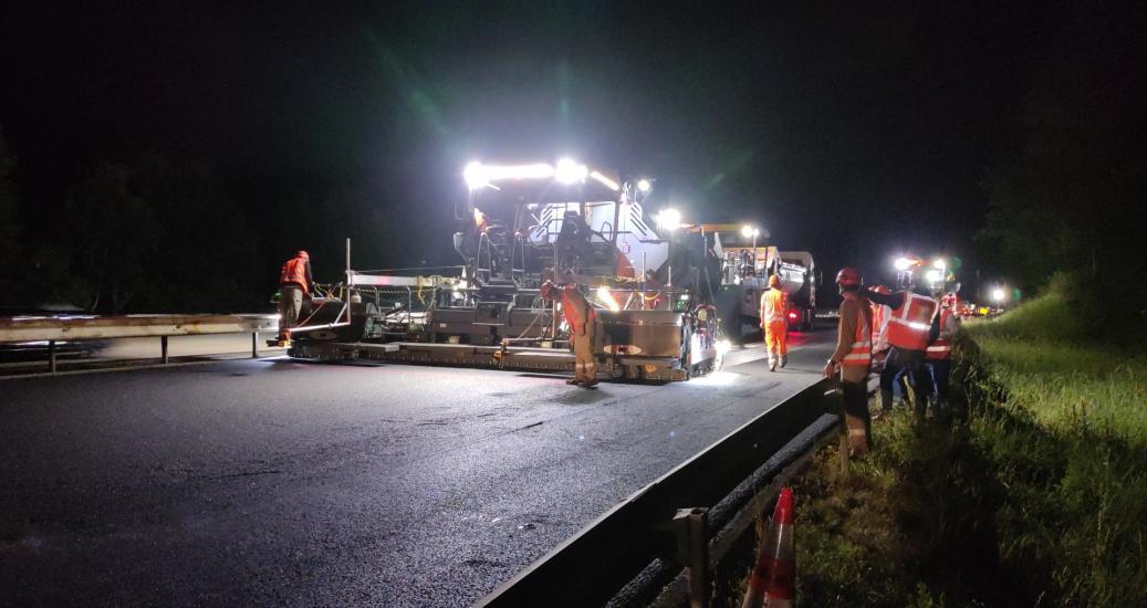 Travaux de nuit sur autoroute