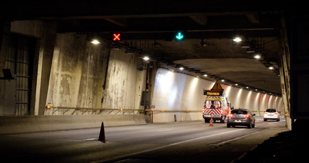 Tunnel Epine A43 Savoie avec neutralisation de voie