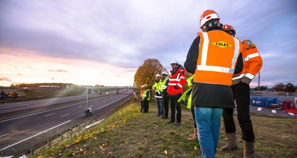 Travaux de démolition de la passerelle de Mionnay A46 2018