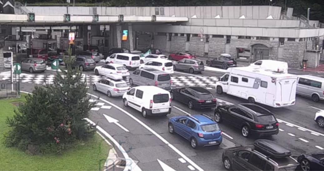 Capture d'écran d'une webcam à l'entrée du Tunnel du Mont-Blanc