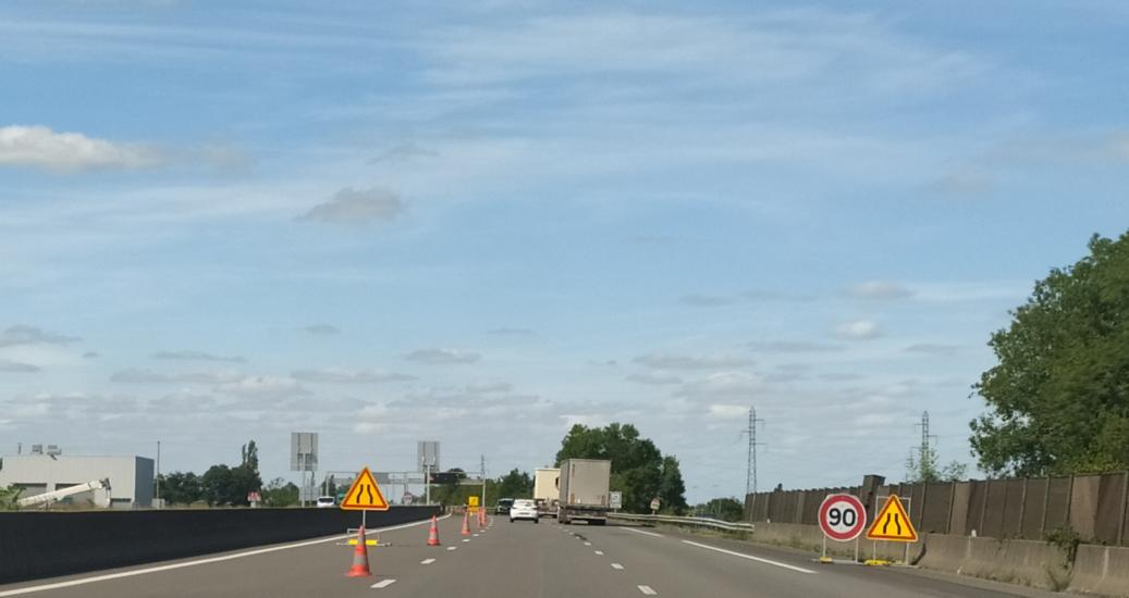Voies autoroute A6 - Chantier en juin 2024