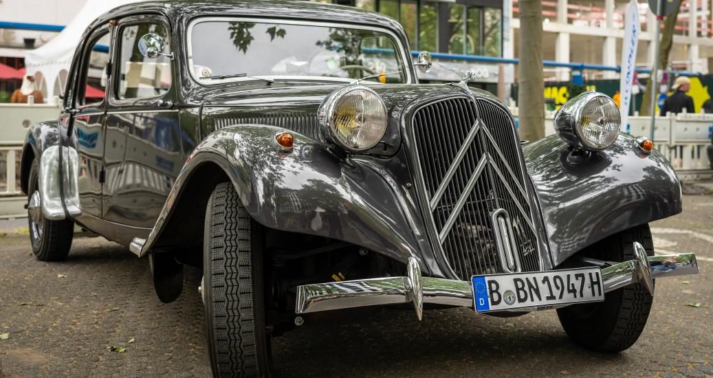 BERLIN - MAY 04, 2024: The The executive car Citroen Traction Avant, 1947. Classic Days Berlin 2024.