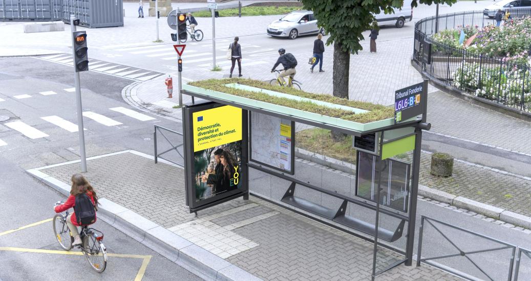 Abribus végétalisé àStrasbourg