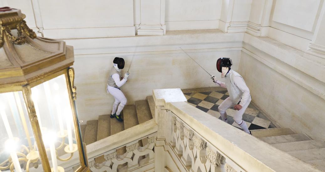 Démonstration d'escrime au château de Maisons © Benjamdin Gavaudo - CMN