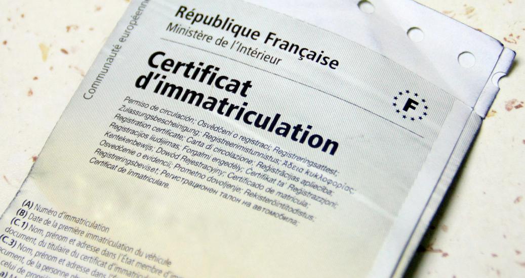 Certificat d'immatriculation