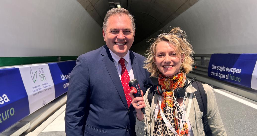 Le ministre des Transports Philippe Tabarot et Adeline Després Autoroute INFO