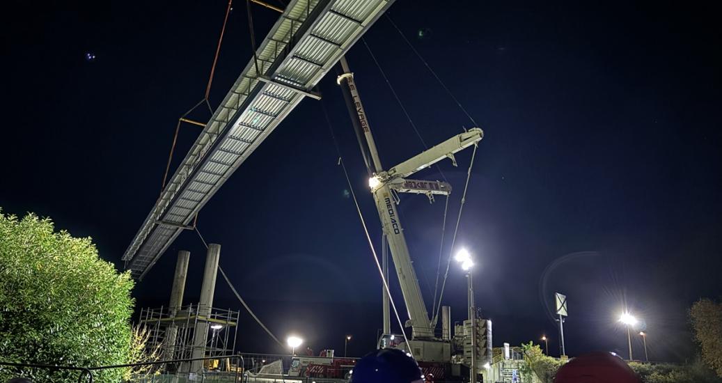 Remplacement passerelle piéton A36 Besançon Marchaux