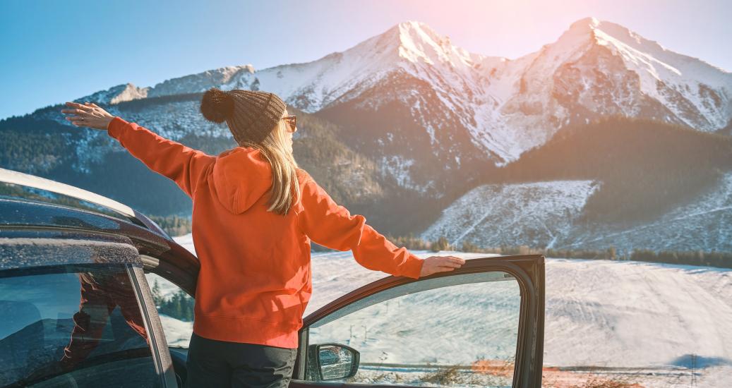 Montagne voiture hiver