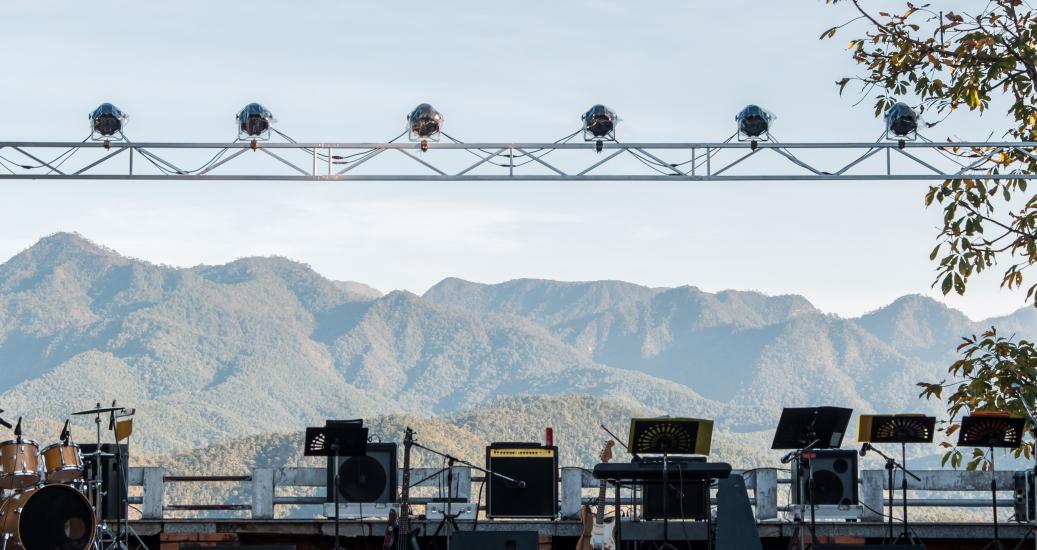 Concert à l'air libre en montagne