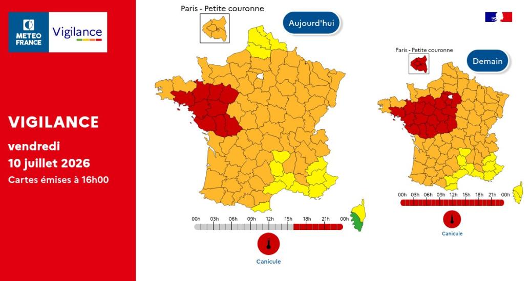 Vigilance canicule 10 juillet 16h