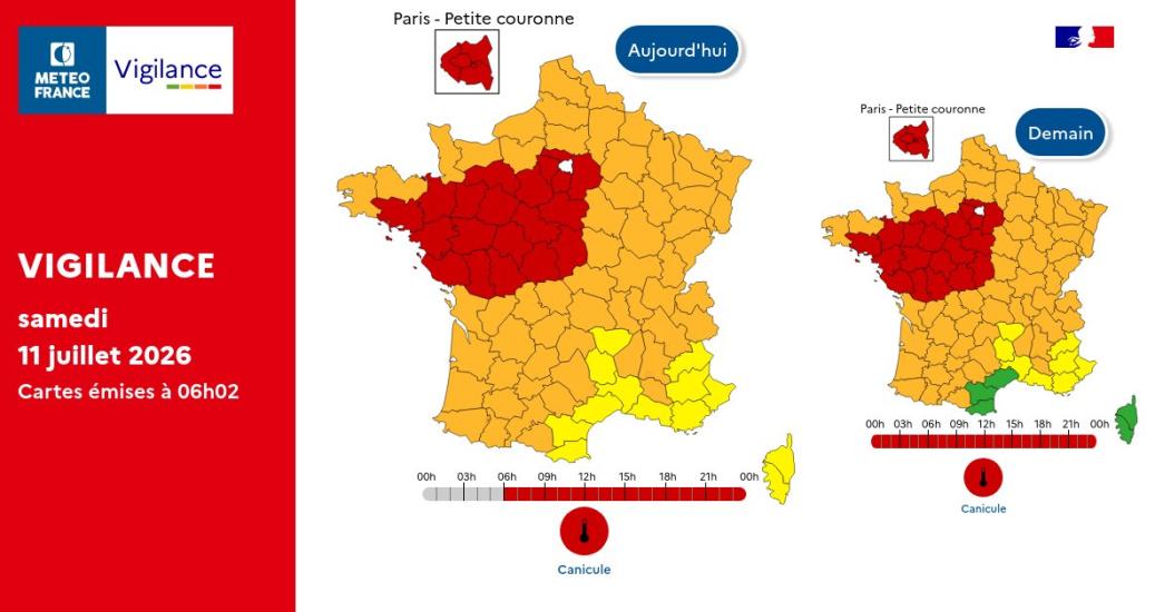 carte météo france 11 juillet 2026 canicule