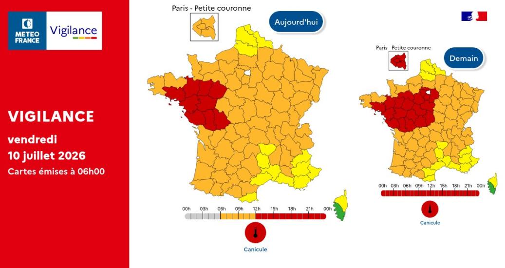 Vigilance rouge canicule samedi 11 juillet 2026