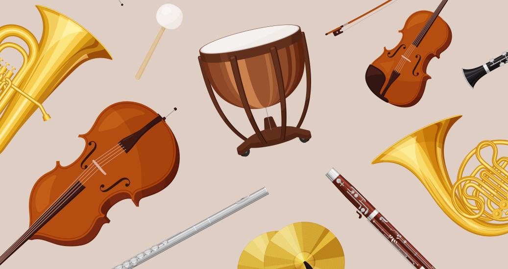 Illustration violon cors bassons