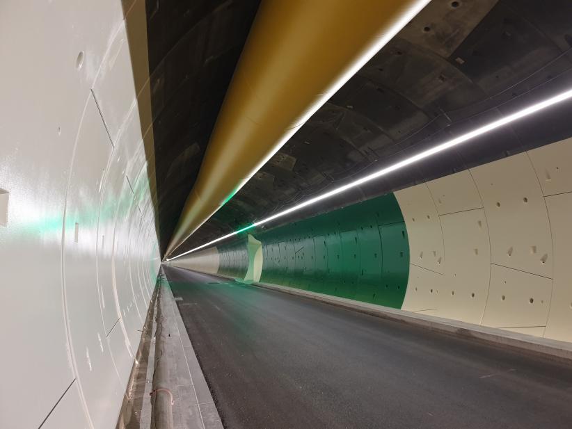 Vue intérieure du second tube du tunnel du Fréjus