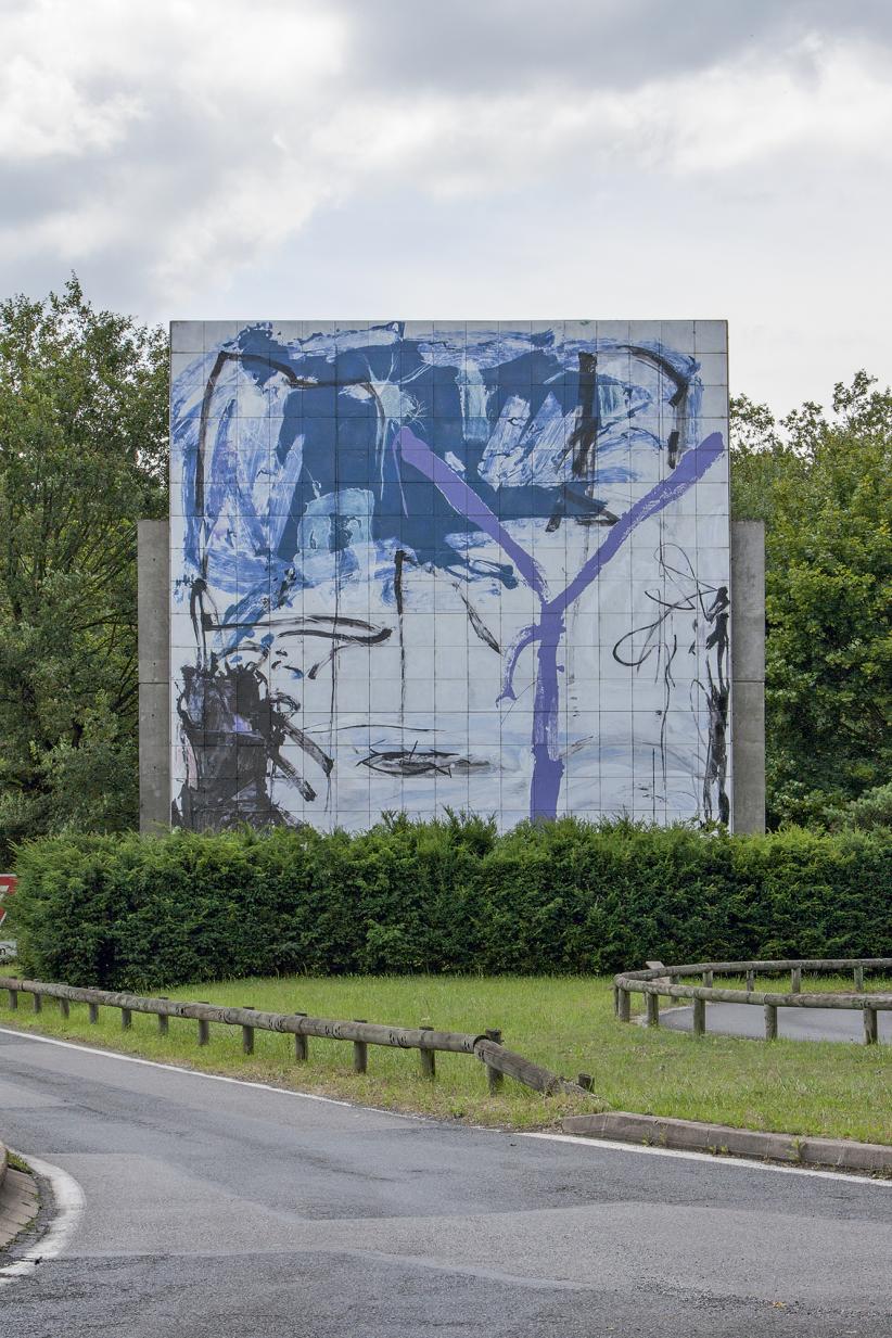 Fresque d'Alain Girard sur l'A6 (Fleury-en-Bière) 