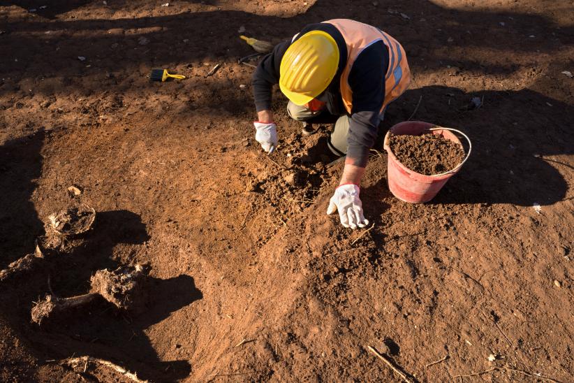 Un chantier de fouilles archéologiques