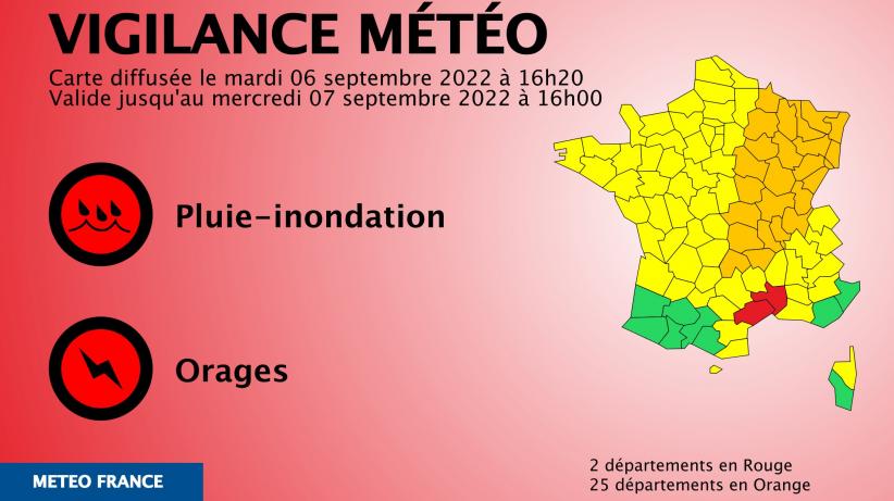 Vigilance météo du 6 septembre 2022