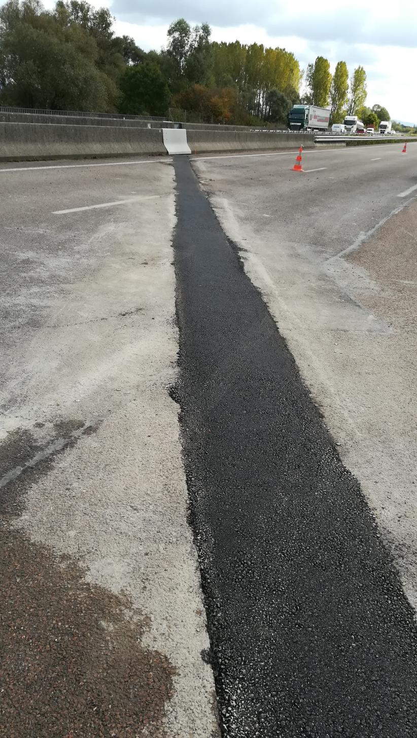 Travaux sur un joint de chaussée