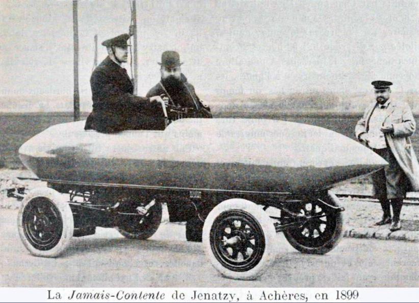 La "Jamais Contente'" de Jenatzy à Achères en 1899