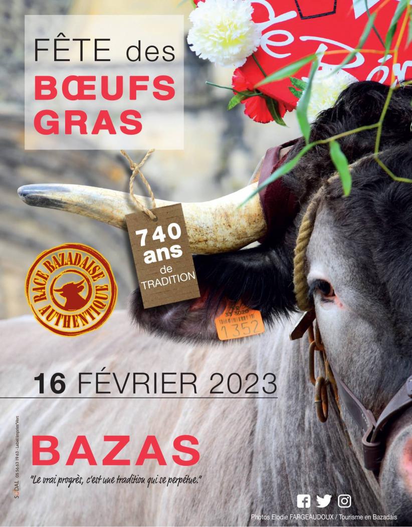 AFFICHE - FÊTE DES BOEUFS GRAS  DE BAZAS 2023