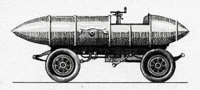 Electromobile "La Jamais Contente", 1899- gravure