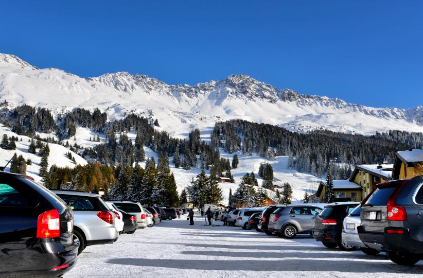 Parking d'une station de ski