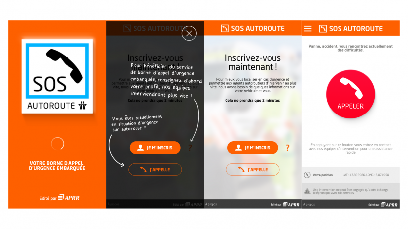 Captures d'écran SOS Autoroute