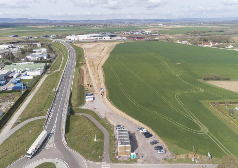 Emplacement du nouvel échangeur sur l'A6 au nord de Chalon/Saône