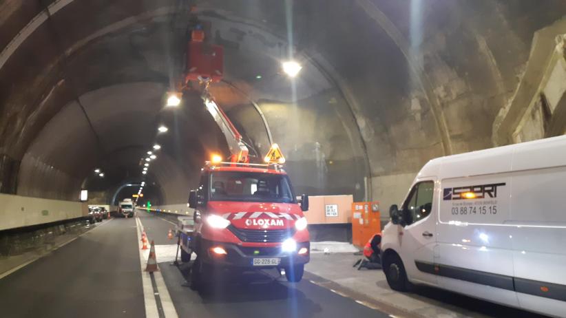 Travaux dans un tunnel des autoroutes APRR & AREA