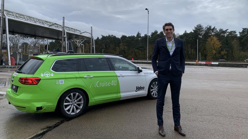 test voiture autonome péage de Fleury sur A6 - novembre 2023