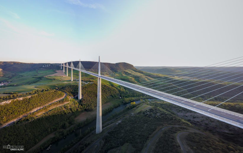 Viaduc de Millau 2019 - vue de haut