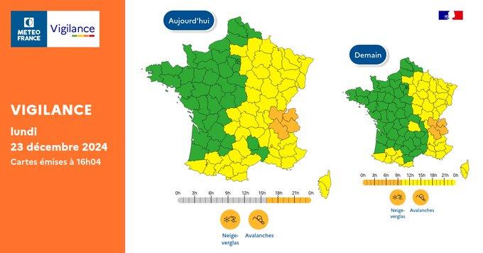 Vigi Météo FRANCE 23-12 16h