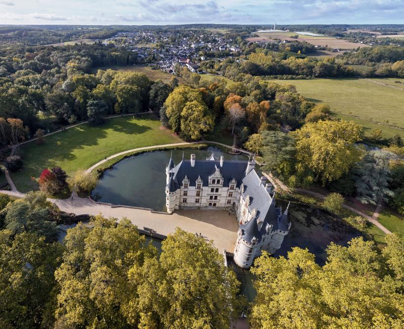 château d'Azay-le-Ridea -Vue aérienne © Christian Gluckman - CMN