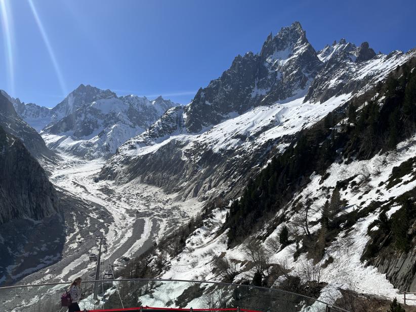 Vue sur la Mer de Glace depuis la gare du Montenvers