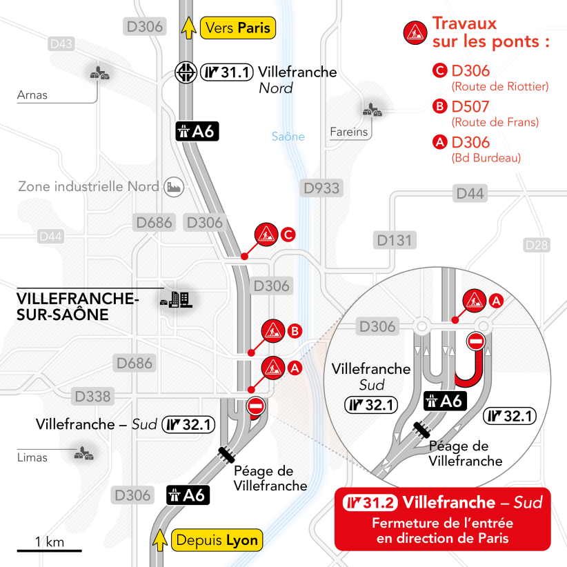 Fermeture accès 31.2 Villefranche