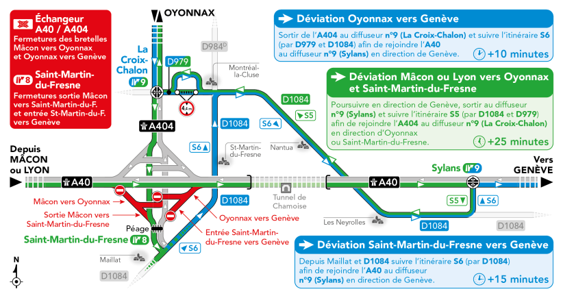 Schéma des déviations activées la nuit du 1/06