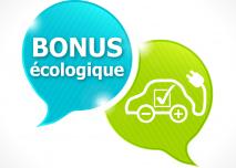 Illustration du bonus écologique et d'une voiture électrique