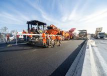 Chantier sur chaussée A71, en 2020